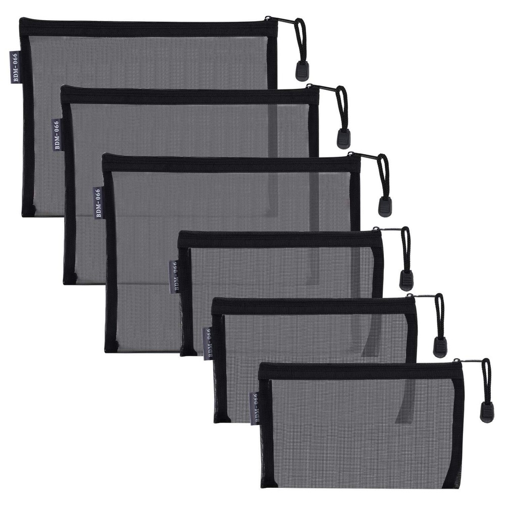 Bolsas De Malla De Nailon Con Cremallera Para Cosmeticos, 6 Bolsas De Maquil…