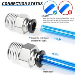 Pneumatic 3/8″ OD Tube x 1/4 NPT Male Connector Air Push to Connect Fitting 5Pcs