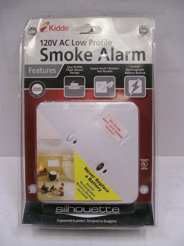 NOS KIDDE #KN-SMFM-i KNSMFMi 120V AC Low Profile Smoke Alarm Silhouette SAU3308