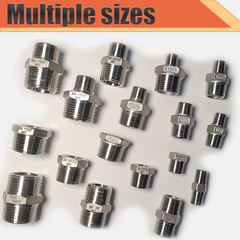 3/8″ NPT Male to 1/4″ NPT Female Reducer Bushing, 304 Stainless Steel Pipe Hex B