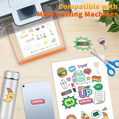 Printable Sticker Paper – 100 Sheets 8.5 x 11 Full Sheet Labels, Matte Self A…