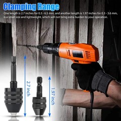4x 1/4″Hex Shank Keyless Chuck Adapter Drill Bit Quick Change Driver Converter