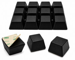 Square Rubber Feet for Electronics 3/4″ X 5/16″ H 3M Adhesive Back 12 pack