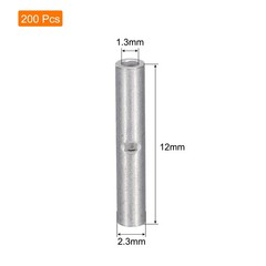 200Pcs Non Insulated Butt Connectors 26-22AWG Wire Connector BN0.5