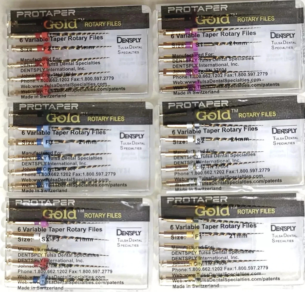 Dentsply Protaper Gold Rotary Files Tulsa Assorted Endodontics 21mm/25mm/31mm
