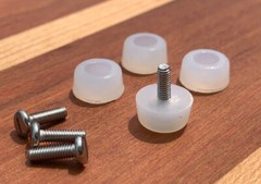 Extra Small 3/8″ DIA Rubber Bumpers with Stainless Steel Screws (Black or Clear)
