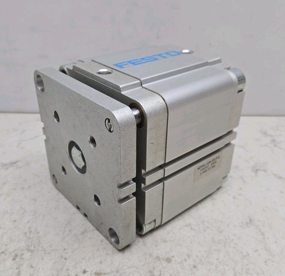 Festo ADVUL-100-50-P-A Compact Pneumatic Cylinder 50mm Stroke 100mm Bore 145 Psi