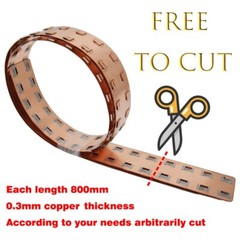 3PCS 31.5″ Pure Copper-nickel Strip 21700 Battery Busbar For Ebike Energy Build