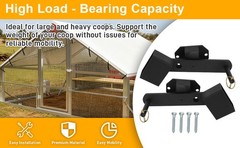 2 Sets Chicken Coop Wheel Kit For Cages & Mobile Chicken Cages Extra Heavy-Duty
