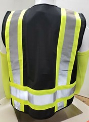 FX Two Tone Black Safety Vest with 4 Front Pocket Small to 2XL