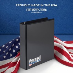 Sleek Black 1.5” 3 Ring Binder – 325 Sheets, Eco-Friendly, Clear View Finish