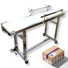 110V White PVC Belt Conveyor Speed Adjustable Industrial Transport Equipment
