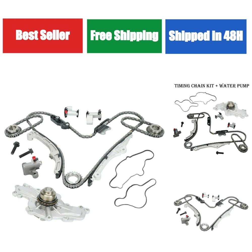 BLACKHORSE-RACING Timing Chain Kit + Water Pump for Ford Lincoln Mazda