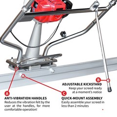 4ft, 6ft, & 14ft Concrete Power Screed Boards 1.8HP Honda Engine Finishing Tool