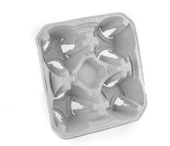 25 Pack Pulp Fiber 4 Cup Drink Carrier Tray Biodegradable Stackable Compostable