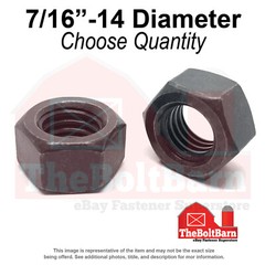 7/16″-14 Grade 8 Finished Hex Nuts Plain Coarse Thread (Pick Quantity)