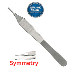 Symmetry 30-1186 Adson Tissue Forceps, 1×2 Teeth, 1mm Wide Jaw, STR, 4.75″