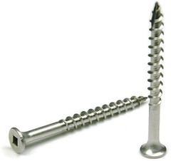 Stainless Steel Deck Screws Square Drive Wood #12 x 6″ Qty-25