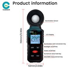 Handheld Digital Light Lux Meter Illuminometer Luminometer Photometer 200000Lux