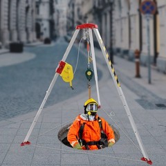 Safety Confined Space Tripod Adjustable 5.2-8ft Legs Rescue Tripod 2600lb Winch
