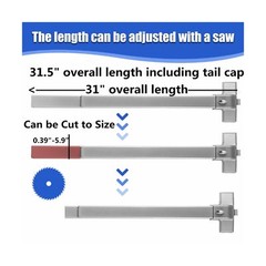 Commercial Door Push Bar Panic Exit Device with Exterior Lever,80cm/31.5”