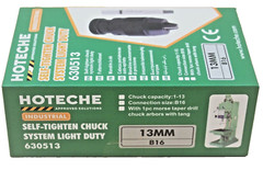 Hoteche Keyless Drill Lathe Chuck Self-Tightening 0-13mm 1/2″ MT2-B16 630513