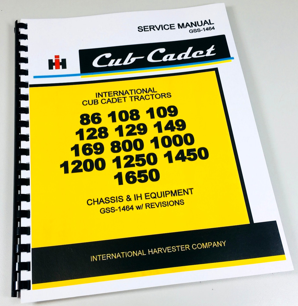 International Cub Cadet 128 129 149 Lawn Garden Tractor Workshop Repair Manual