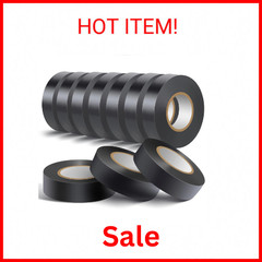 0.75 in. x 60 ft. 7 mil Vinyl Electrical Tape – Black (10-Pack)