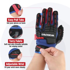 WORKPRO M/L/XL Heavy Duty Work Gloves Synthetic Leather Impact Working Gloves US