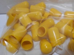 Lot of 20 Yellow Vinyl Tubing / Bolt Cap Plugs 9/16″ ID 1″ Deep