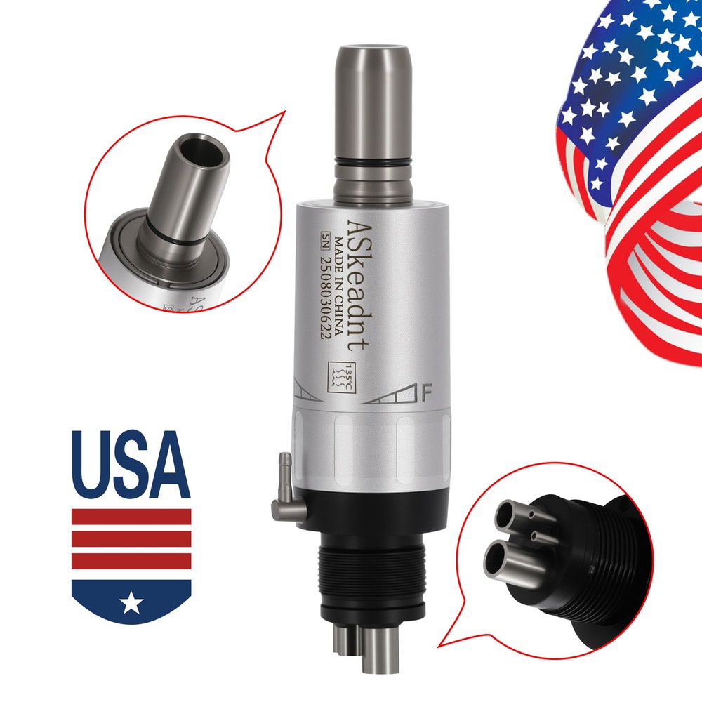 ASkeadnt Dental Low Speed Handpiece Air Motor E-type 4 Holes Micromotor FX