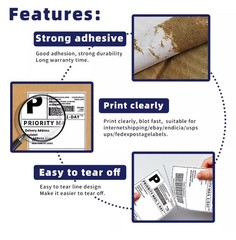 4″x6″ Fanfold Direct Thermal Shipping Labels for Zebra and Rollo 500 PCS