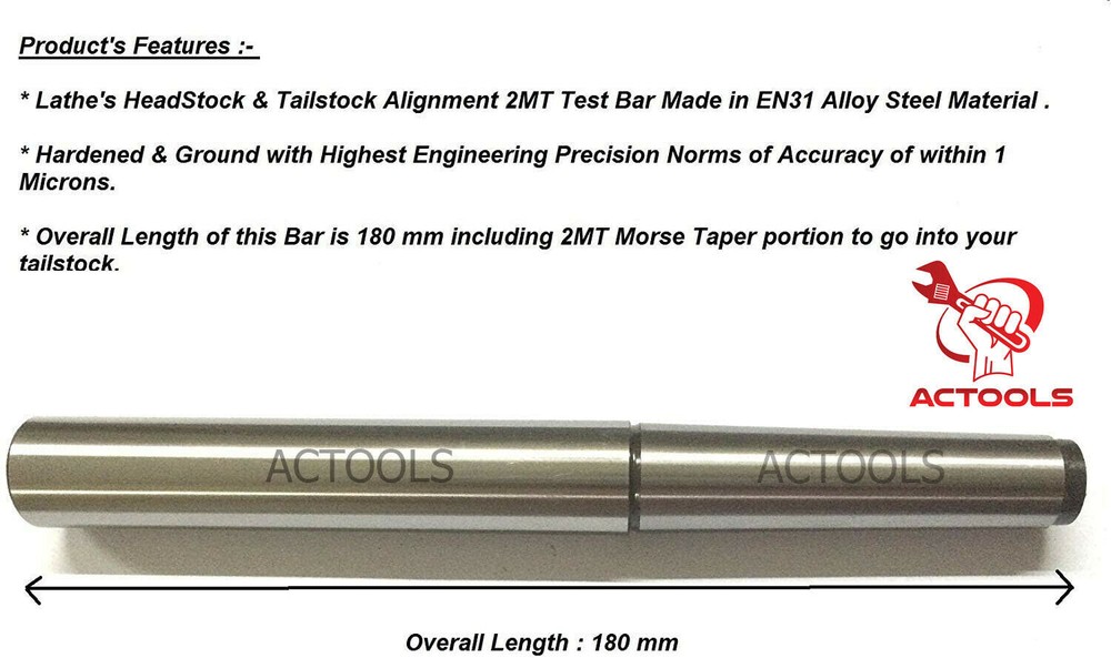 Lathe Alignment Test Bar Shank Size 1MT, 2MT, 3MT, 4MT, 5MT, 6MT USA Shipping