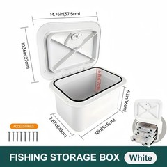 Marine Deck Storage Box with Latch, Thickened ABS Boat Embedded Storage Box