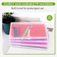 FAAYUCK 4 Pack Photo Storage Box, Scrapbook Paper Storage Fits 8.5″ x 11.5″ Lett