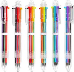 30 bolígrafos multicolor 6 en 1 de 0,5 mm para regalos de fiesta, 6 colores