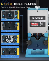 CREWORKS 180W Automatic Wire Stripping Machine for 0.04″-1.18″ Copper Wires AWG