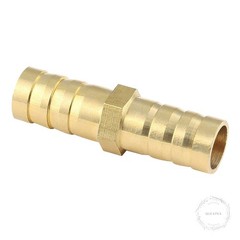 10Pcs Brass Hose Barb Fitting, 3/8″ x 3/8″ ID Hex Barbed Splicer Mender Union