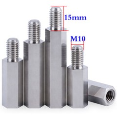M10 + 15mm Male-Female Stainless Steel Hex Column Standoff Spacer Thread Pillar