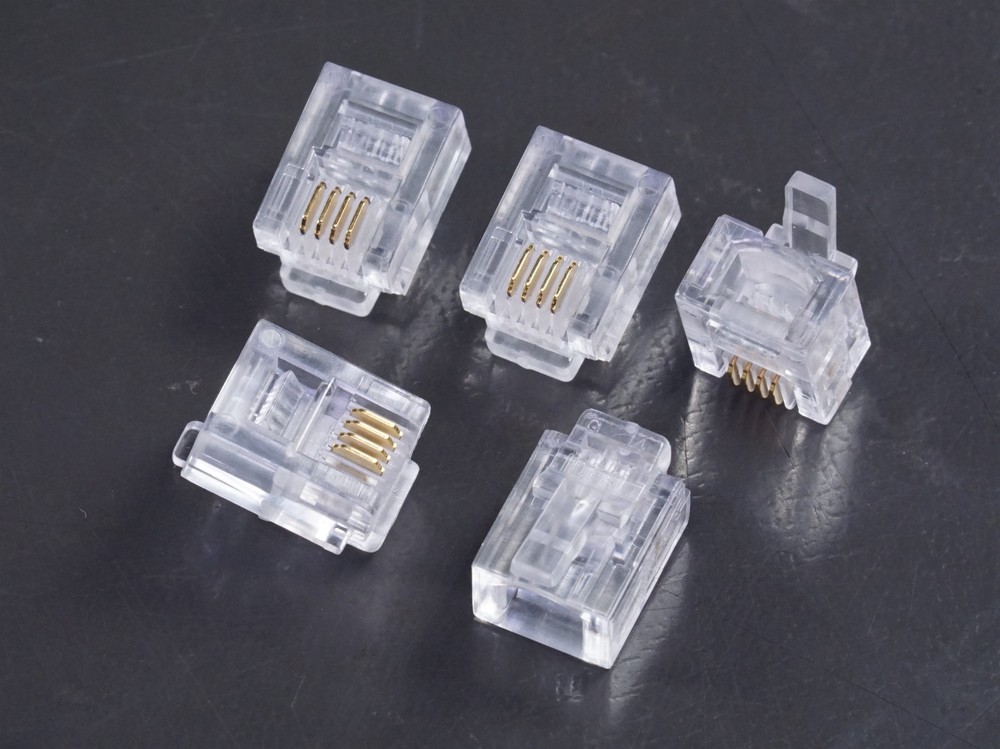 Lot of 5 x 85-394 Ideal Modular Connector Jack Plug Round Solid 6P4C RJ11 NOS