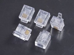 Lot of 5 x 85-394 Ideal Modular Connector Jack Plug Round Solid 6P4C RJ11 NOS