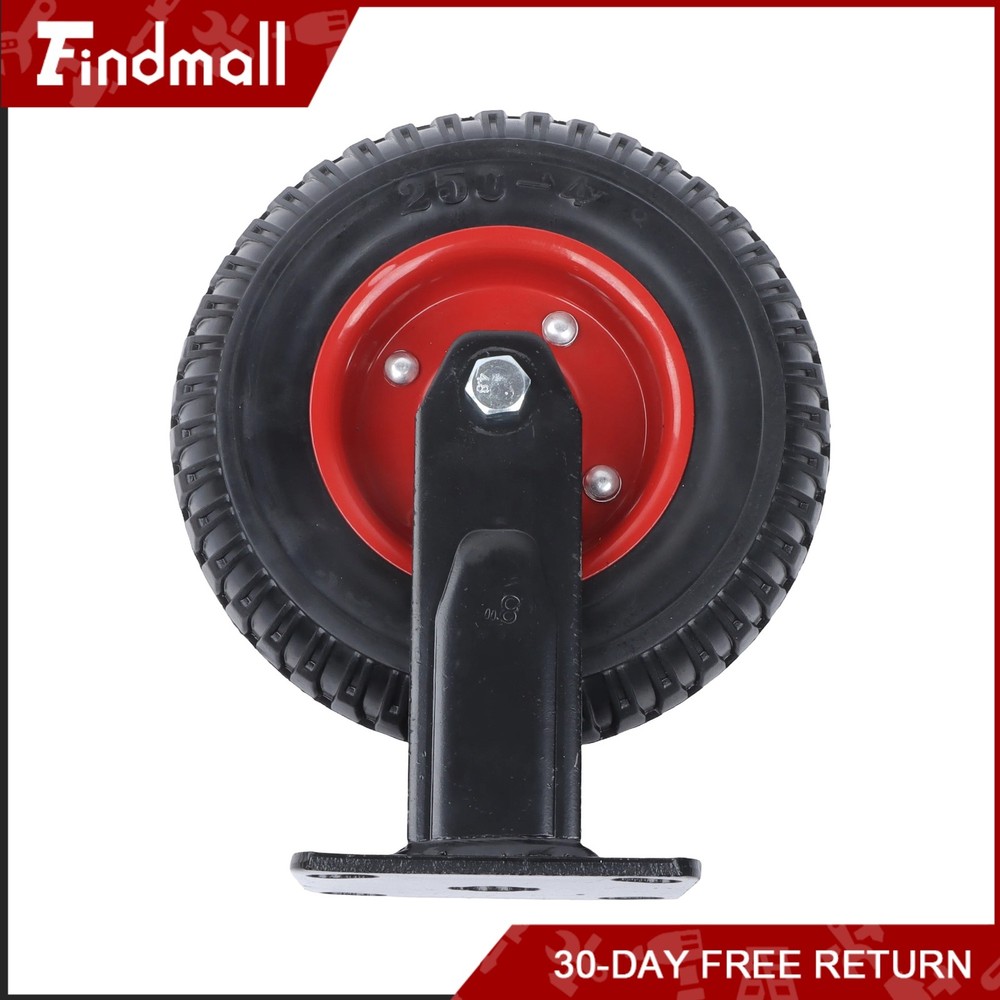Findmall Fixed Plate 8″ Caster Wheels PU Load-Bearing Capacity 518 Pounds