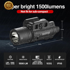 1500Lm Tactical Pistol Light Green Laser Combo Strobe Picatinny Rail USB
