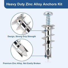 116 Pcs Premium Zinc Self-Drilling Drywall Anchors and Screws Kit, Heavy Duty Me
