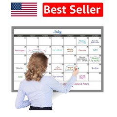Ample Space 40″ x 28″ Laminated Dry Erase Calendar for Home, School, & Office