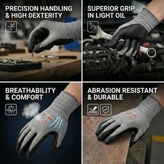 15-Gauge Micro-Foam Nitrile Work Gloves for Men, High Dexterity Mechanic Glov…