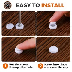 150 PCS White Hinged Screw Cover Caps – Smart Protection for All Screw Styles