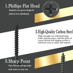 INDPROD Coarse Thread Drywall Screw, #8 x 2-3/8″, x 2-3/8-Inch, Black