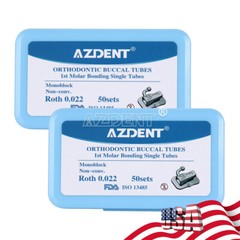 200pcs Dental Orthodontic Buccal Tube Roth 022 1st Molar Bondable Non-Conv Mono