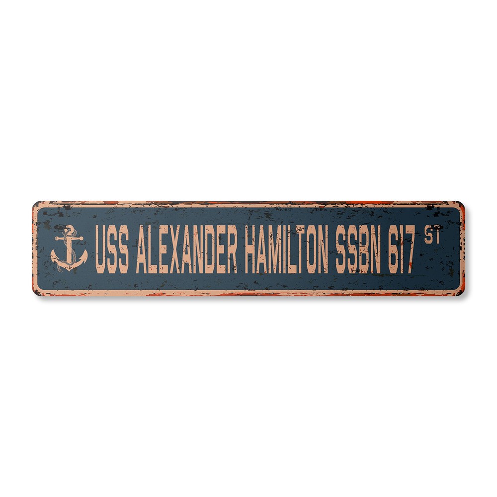 USS ALEXANDER HAMILTON SSBN 617 Vintage Street Sign us navy ship veteran sailor